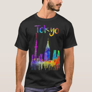 Tokyo Skyline Malerei Japan Besucher japanische Li T-Shirt