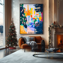 Tokyo Skyline mit Tower im künstlerischen Stil