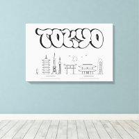 Tokyo Skyline Urban Graffiti Stretched Leinwand Ar