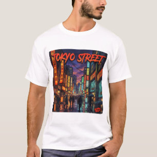 Tokyo Street Neon Anime Stadtbild Poster T-Shirt