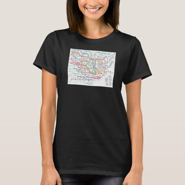 Tokyo Subway Map Japan T-Shirt (Vorderseite)