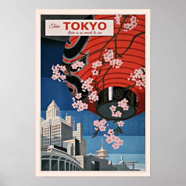 Tokyo Tour, affiche de voyage vintage, (Devant)