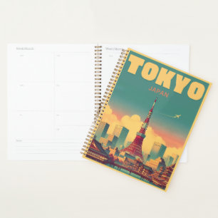 Tokyo Tower Japan Reise Vintage Geschenke Planer