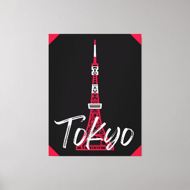 Tokyo Tower Sketch von Minato, Tokio, Japan Leinwanddruck (Vorderseite)