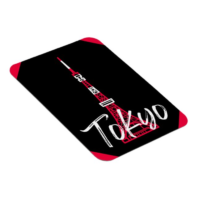 Tokyo Tower Sketch von Minato, Tokio, Japan Magnet (Rechte Seite)