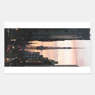 Tokyo Tower Sunrise 東 タ ワ 日 出 京 Rechteckiger Aufkleber