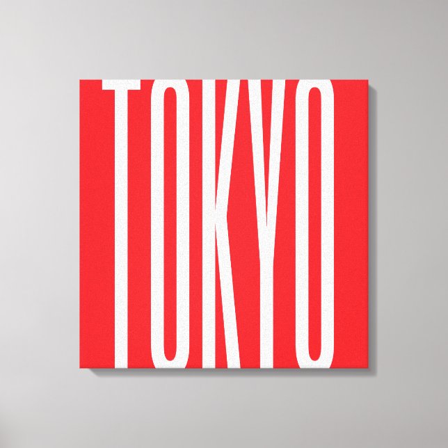 Tokyo Typografie Cooles Design Minimalistische Sta Leinwanddruck (Vorderseite)
