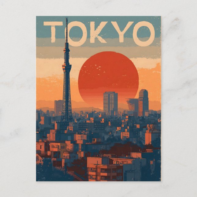Tokyo vintage postkarte (Vorderseite)