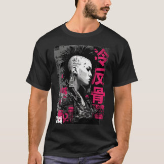 Tokyo Yami – Kaltes Rebellen-Punk-Porträt T-Shirt