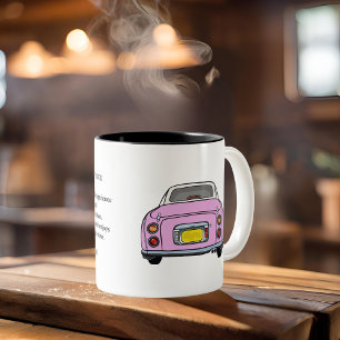 Tokyo Zitat Pink Figaro Auto Zweifarbige Tasse