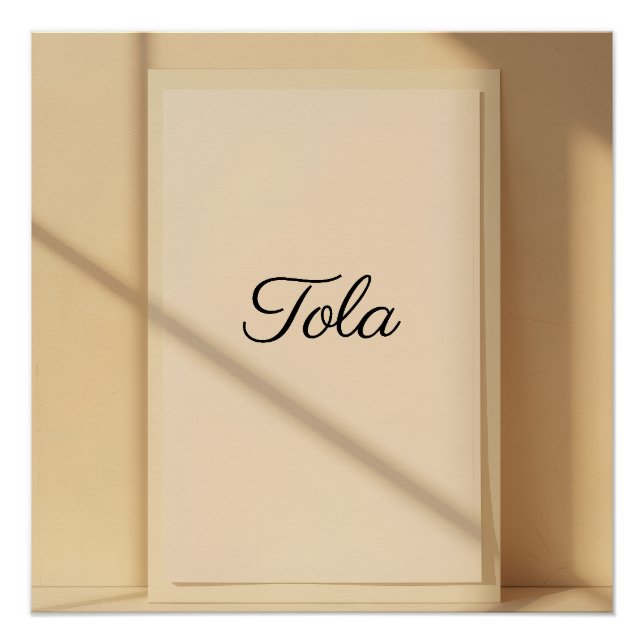 Tola Modern Name Poster – Personalized Wall Print (Vorderseite)
