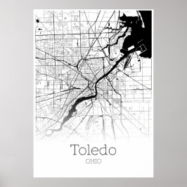 Toledo Karte - Ohio - City Map Poster