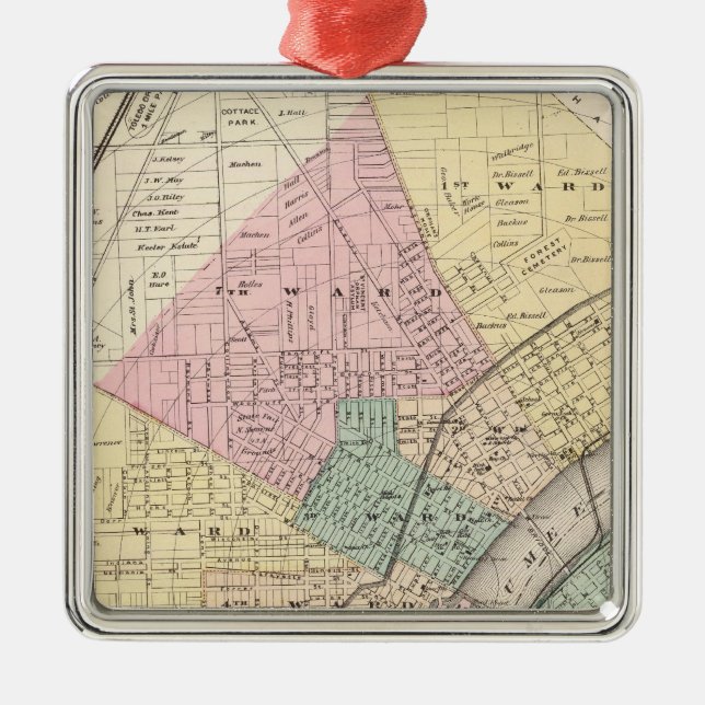 Toledo, Ohio 2 Silbernes Ornament (Vorne)