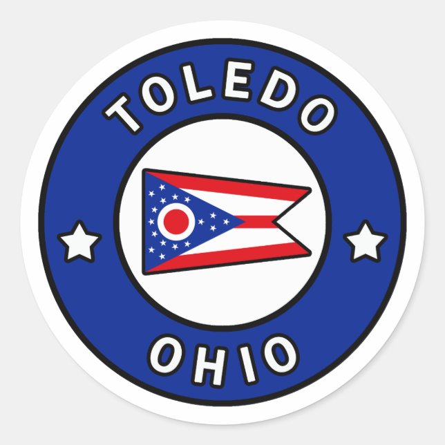 Toledo Ohio Runder Aufkleber (Vorderseite)