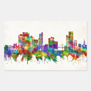 Toledo Ohio Skyline Rechteckiger Aufkleber