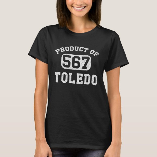 Toledo Ohio Vintage Retro Area Code T-Shirt (Vorderseite)