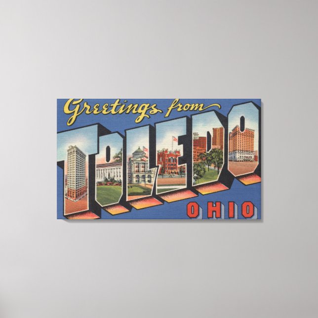 Toledo, OhioLarge Letter ScenesToledo, OH 2 Leinwanddruck (Vorderseite)