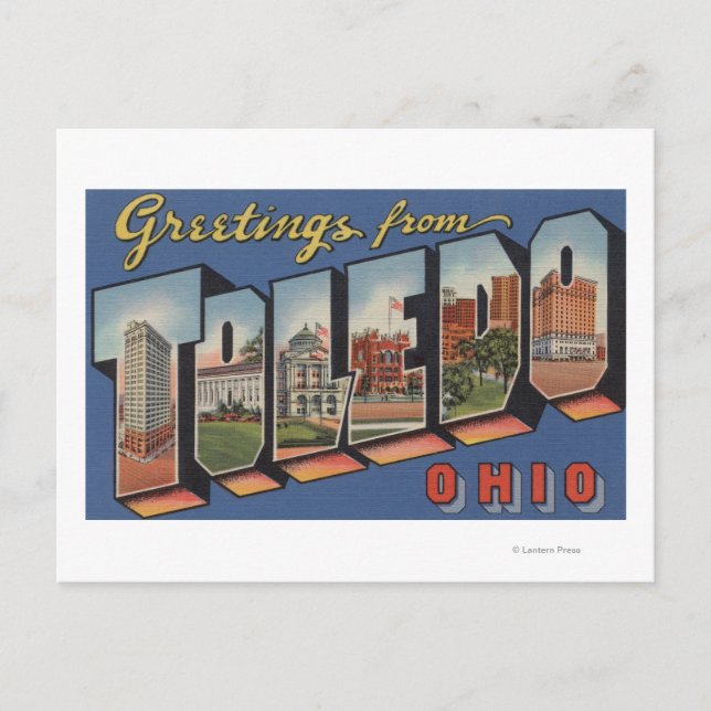 Toledo, OhioLarge Letter ScenesToledo, OH Postkarte (Vorderseite)
