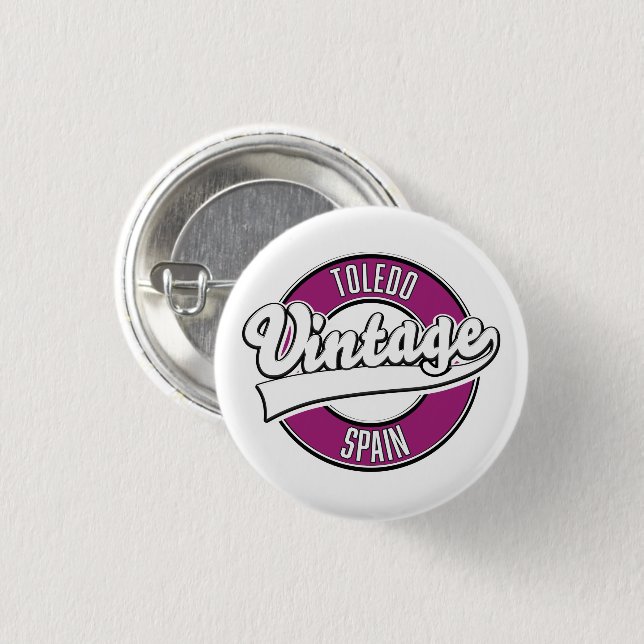 Toledo spain Retro-Logo Button (Vorne & Hinten)