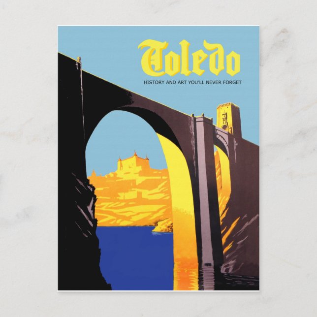 Toledo, Spanien. Brücke über das Mittelmeer Postkarte (Vorderseite)