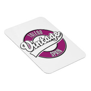 Toledo Spanien Retro-Stil-Logo Magnet