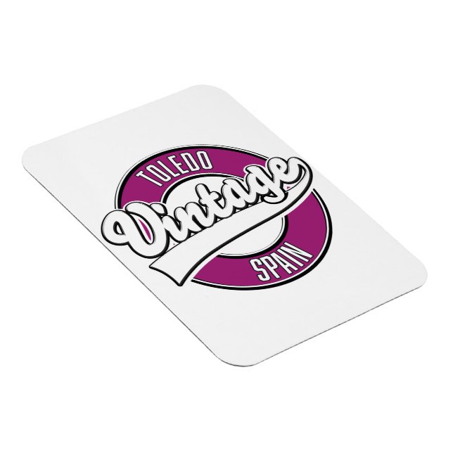 Toledo Spanien Retro-Stil-Logo Magnet (Rechte Seite)