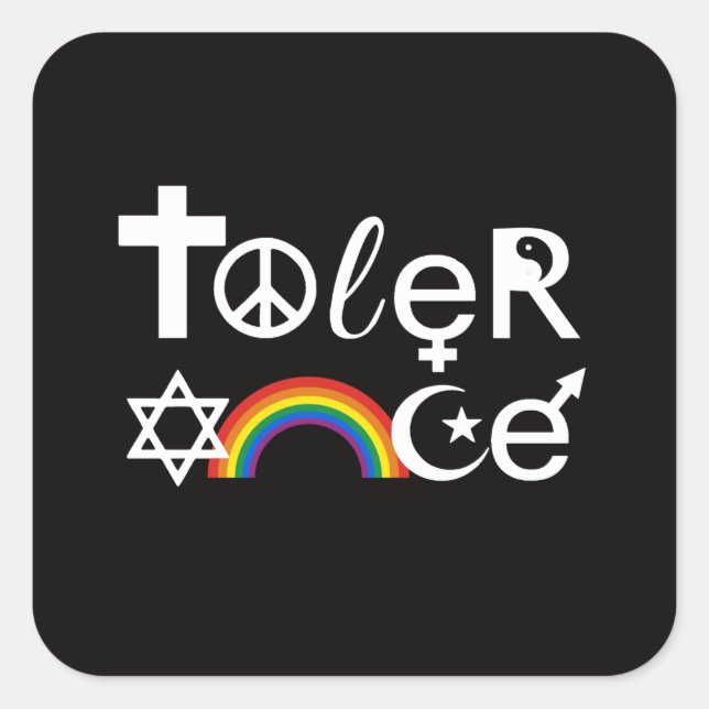 TOLERANZ QUADRATISCHER AUFKLEBER (Vorderseite)