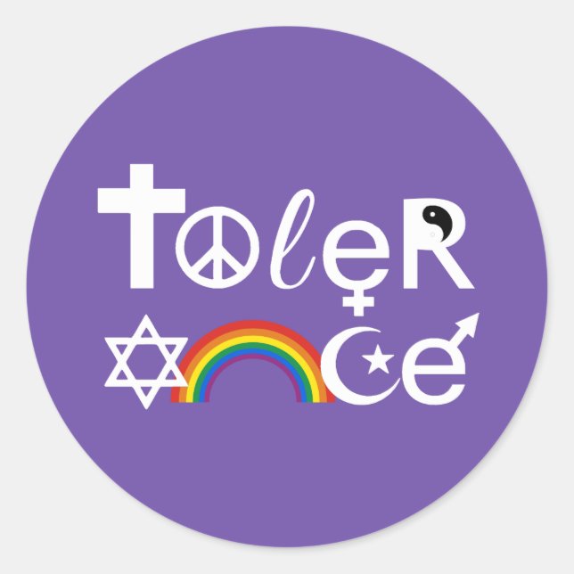 TOLERANZ-T - Shirt Runder Aufkleber (Vorderseite)