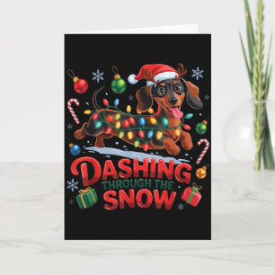 Toll durch den Schnee Hund Weihnachten Lustig Chri Karte