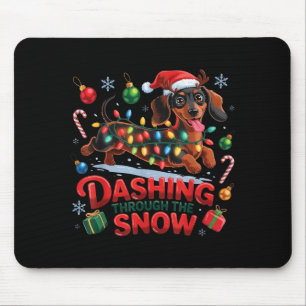 Toll durch den Schnee Hund Weihnachten Lustig Chri Mousepad