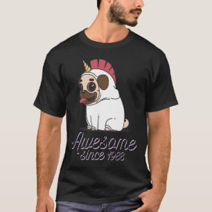 Toll seit 1988 - Lustiges Einhorn Mops Geschenk Es T-Shirt