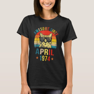 Toll seit April 1974 48. Geburtstag Katze T-Shirt
