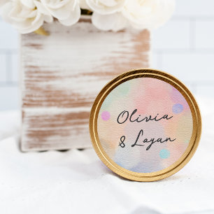 Tolle abstrakte Aquarell-Moderne Schrift Hochzeit Runder Aufkleber