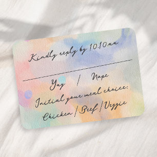 Tolle abstrakte Aquarell-Moderne-Script-Hochzeit RSVP Karte