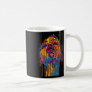 Tolle afrikanische Frau Afro Farbe bemaltes Gesich Kaffeetasse