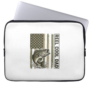 Tolle Angler-Vater-Bass-Angeln-Flagge Vektor-Desig Laptopschutzhülle