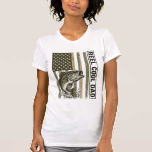 Tolle Angler-Vater-Bass-Angeln-Flagge Vektor-Desig T-Shirt