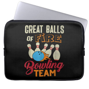 Tolle Balls Fire Bowling Team Shirt Lustig Vintage Laptopschutzhülle