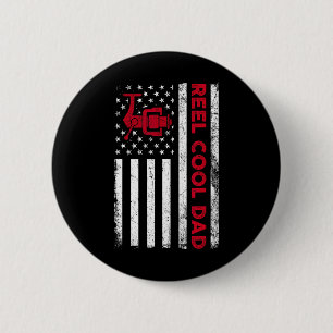Tolle Dad-Shirt Amerikanische Flagge Fly-Fishing S Button
