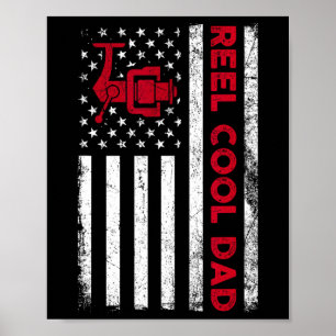 Tolle Dad-Shirt Amerikanische Flagge Fly-Fishing S Poster