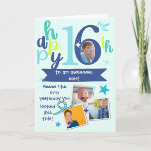 Tolle Erinnerungen an den 16. Geburtstag des Sohne Karte