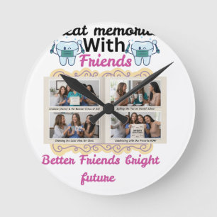 Tolle Erinnerungen mit Freunden Personalisiertes G Runde Wanduhr