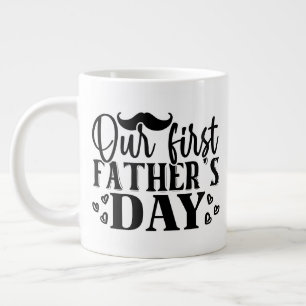 Tolle erste Father's Day-Wortkunst Jumbo-Tasse