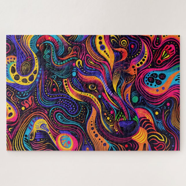 Tolle Farben und abstraktes Hundeporträt (Horizontal)