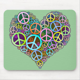 Tolle Friedensliebe Herz Mousepad