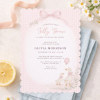 Tolle Gans auf freiem Fuß Rosa Gingham-Baby-Party
