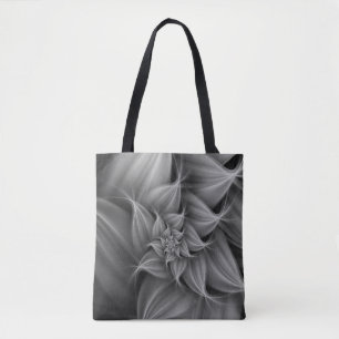 Tolle graue Blumenfraktal Tasche