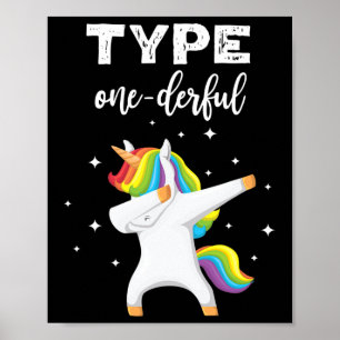 Tolle großartige Dabbing Einhorn Diabetes-Bewussts Poster