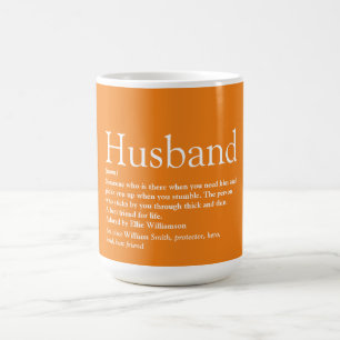 Tolle lustige Definition von Ehemann Zitat Orange Kaffeetasse
