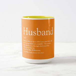Tolle lustige Definition von Ehemann Zitat Orange Zweifarbige Tasse
